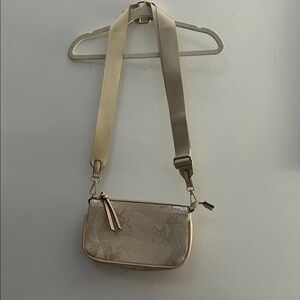 Jen & Co Elegant Cream Clutch/ Crossbody Bag